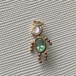 14K gold August birthstone charm